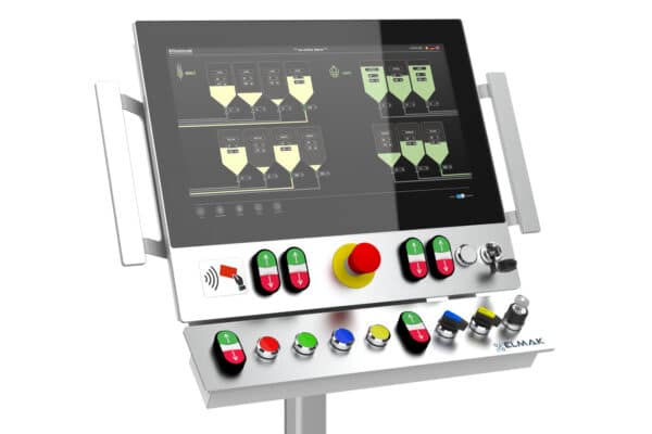 Panel PC industriale HMI consolle di comando bordo macchina PSE 5000 vista frontale