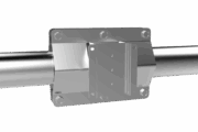 Supporto in acciaio inox per Panel PC con fissaggio a barra