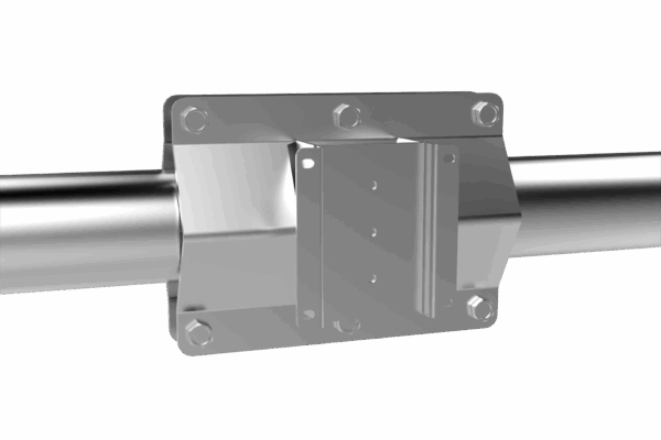 Supporto in acciaio inox per Panel PC con fissaggio a barra