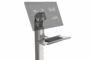 Supporto palo acciaio inox per Panel PC con possibilità di supporto tastiera aggiuntivo